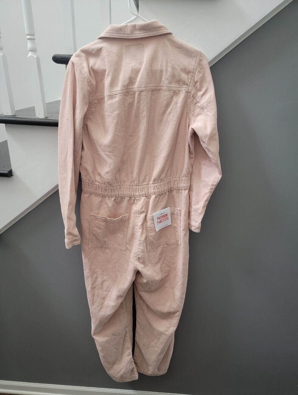 Celebrity Pink Jumpsuit Romper Boilersuit Long Slv Pink Corduroy Size Large - Picture 4 of 6